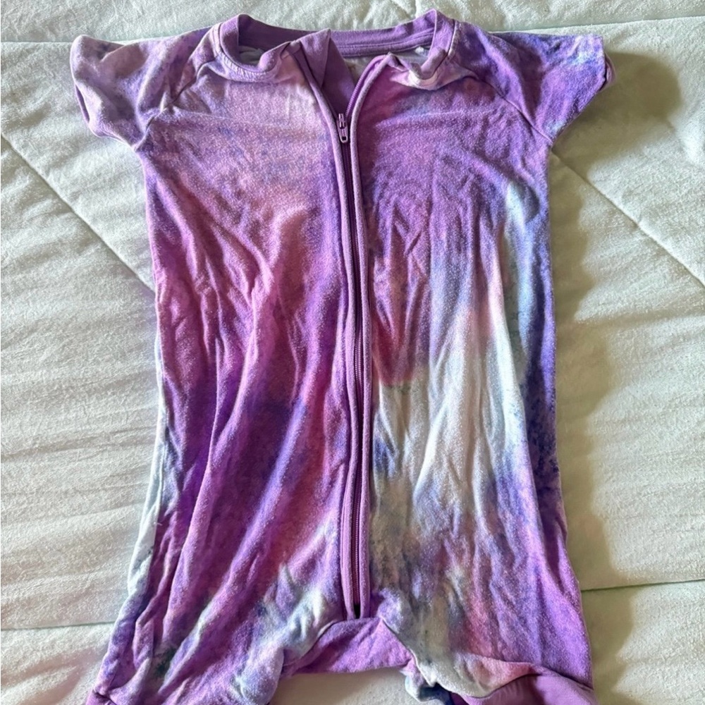 Little Sleepies Lavender Zip-Up short romper